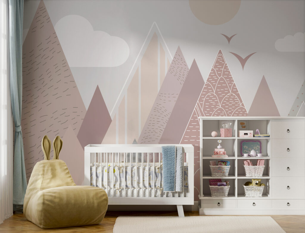 Landscape of mountains and birds Landscape of mountains and birds