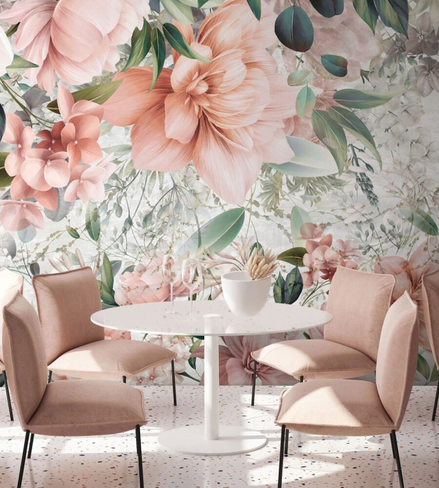 Delicate pastel floral arrangement design. Delicate pastel floral arrangement design.
