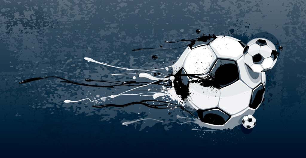 Football ball with splashes of paint Football ball with splashes of paint