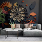 Wall mural A paper cut out flowers (SKU: u94976)