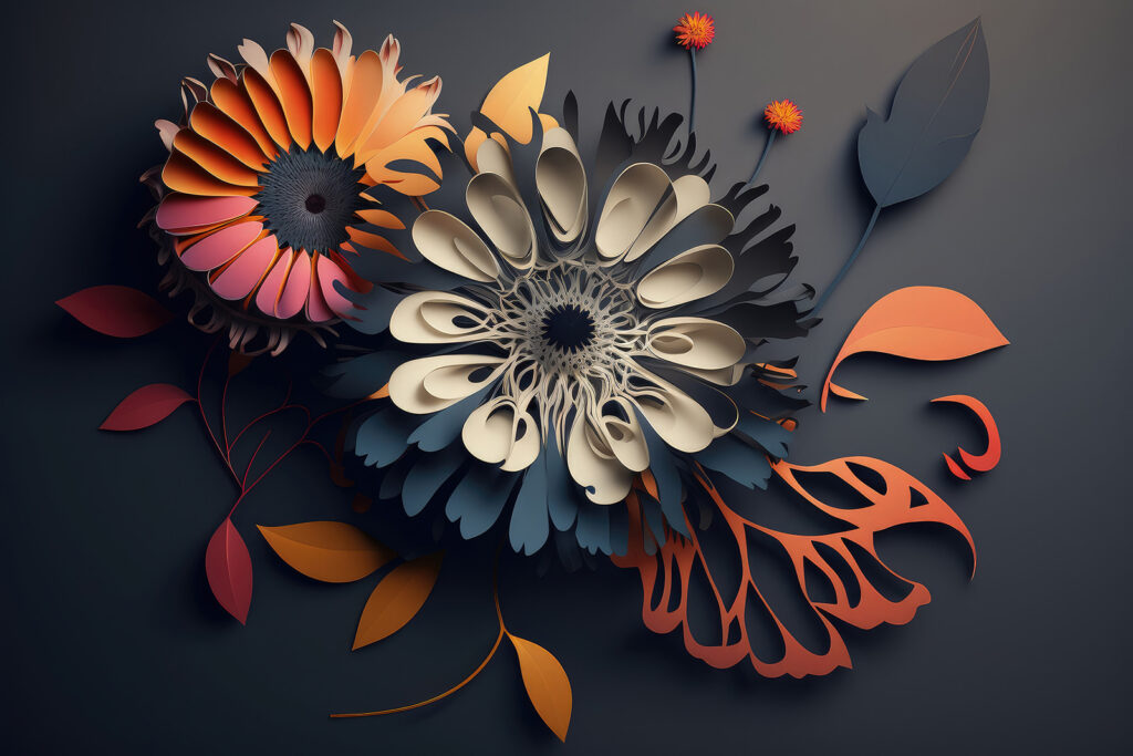 A paper cut out flowers A paper cut out flowers