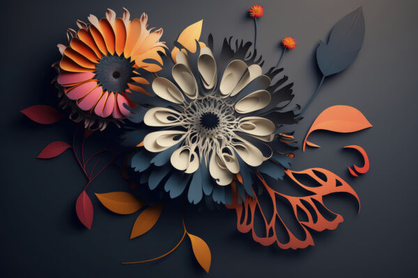 A paper cut out flowers A paper cut out flowers