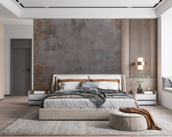 Grey and orange patterned wall Grey and orange patterned wall