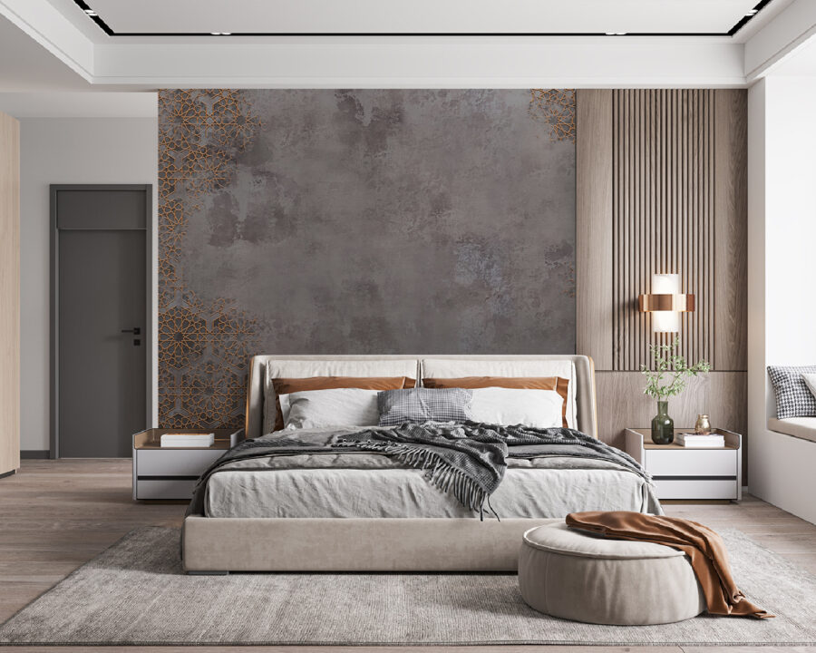 Grey and orange patterned wall Grey and orange patterned wall