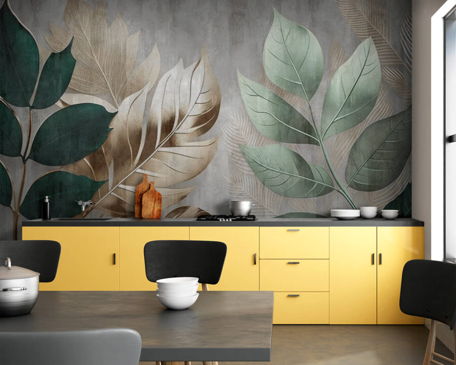 Wall murals Elegant foliage against a textured background. - Image 9