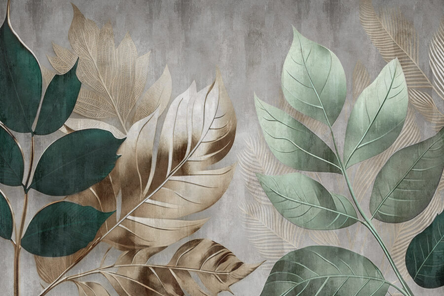 Wall murals Elegant foliage against a textured background. - Image 12
