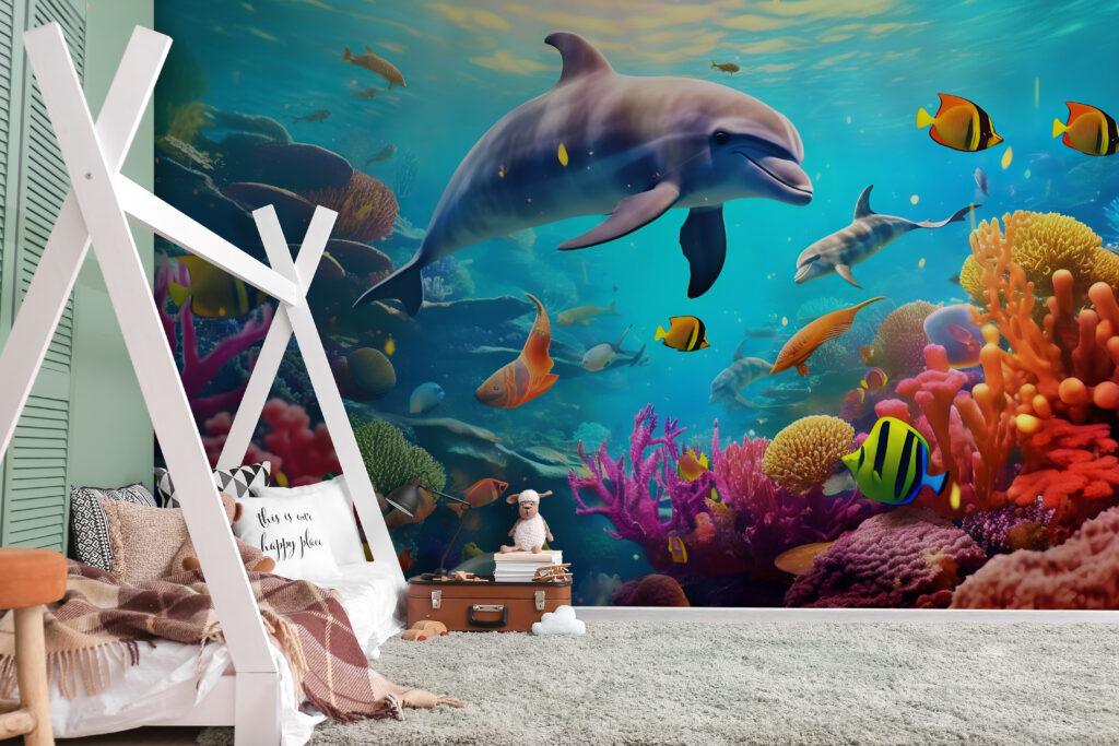 Dolphin swimming in a coral reef u94773pir1m 1024x683 - Dolphin swimming in a coral reef - tegory