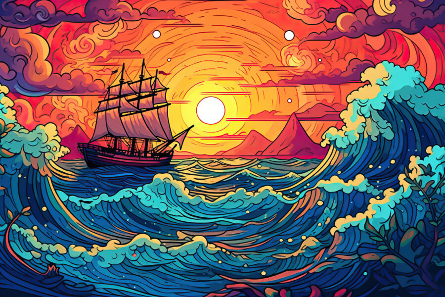 Ship in the ocean