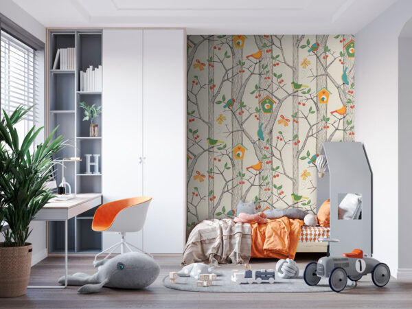 Wallpaper with birds and trees Wallpaper with birds and trees