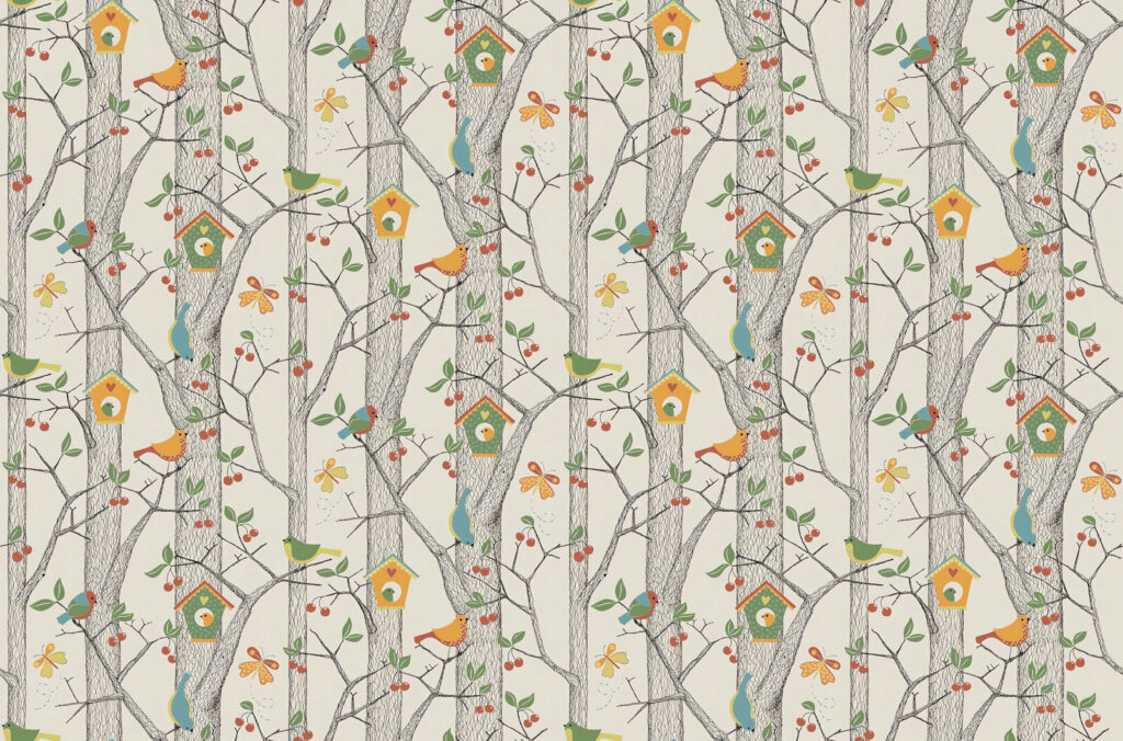 Wallpaper with birds and trees Wallpaper with birds and trees