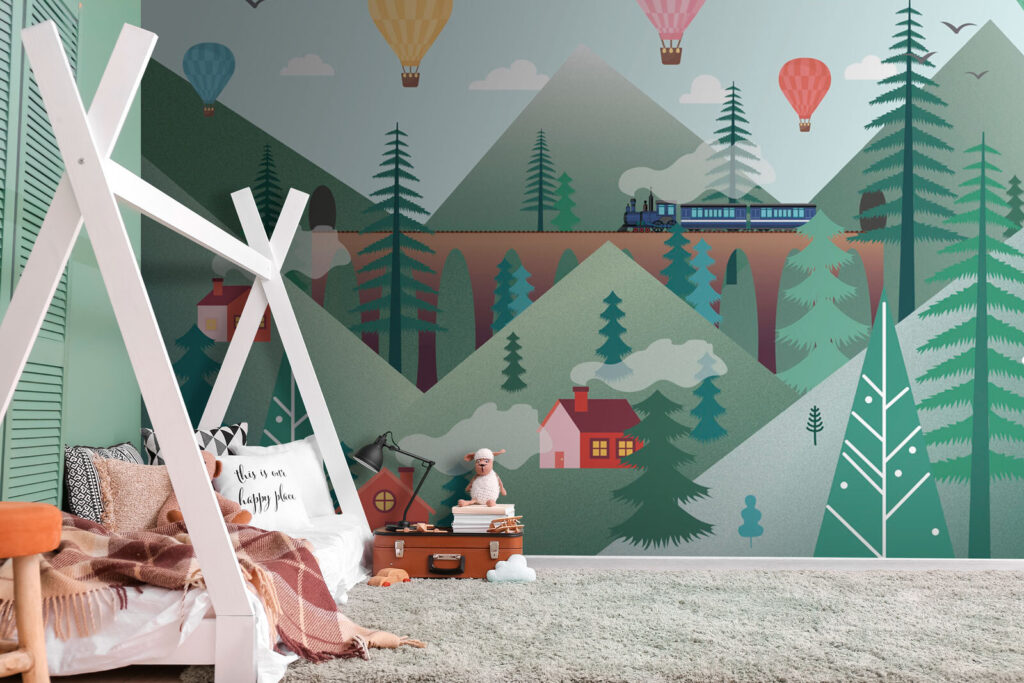 Train going through a forest Train going through a forest