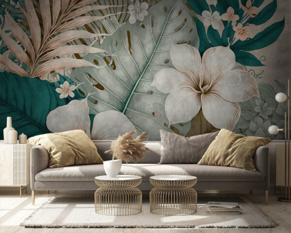 Tropical foliage and floral arrangement. Tropical foliage and floral arrangement.