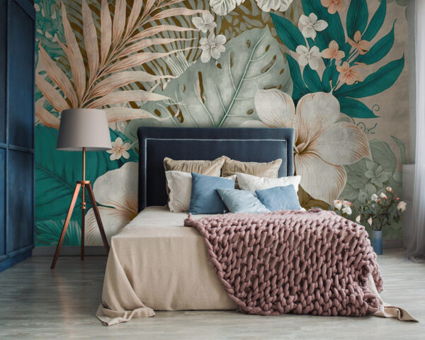 Tropical foliage and floral arrangement. Tropical foliage and floral arrangement.