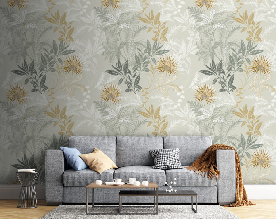 A pattern of leaves and flowers A pattern of leaves and flowers