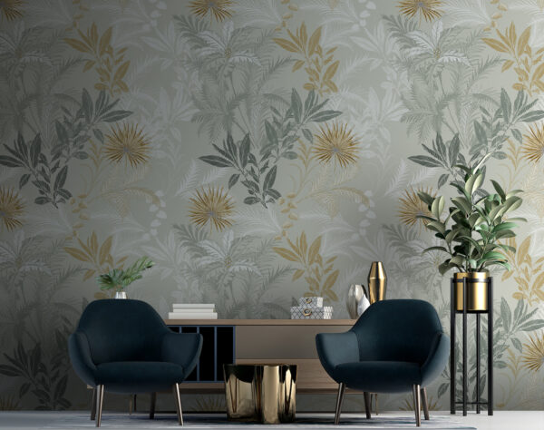 A pattern of leaves and flowers A pattern of leaves and flowers