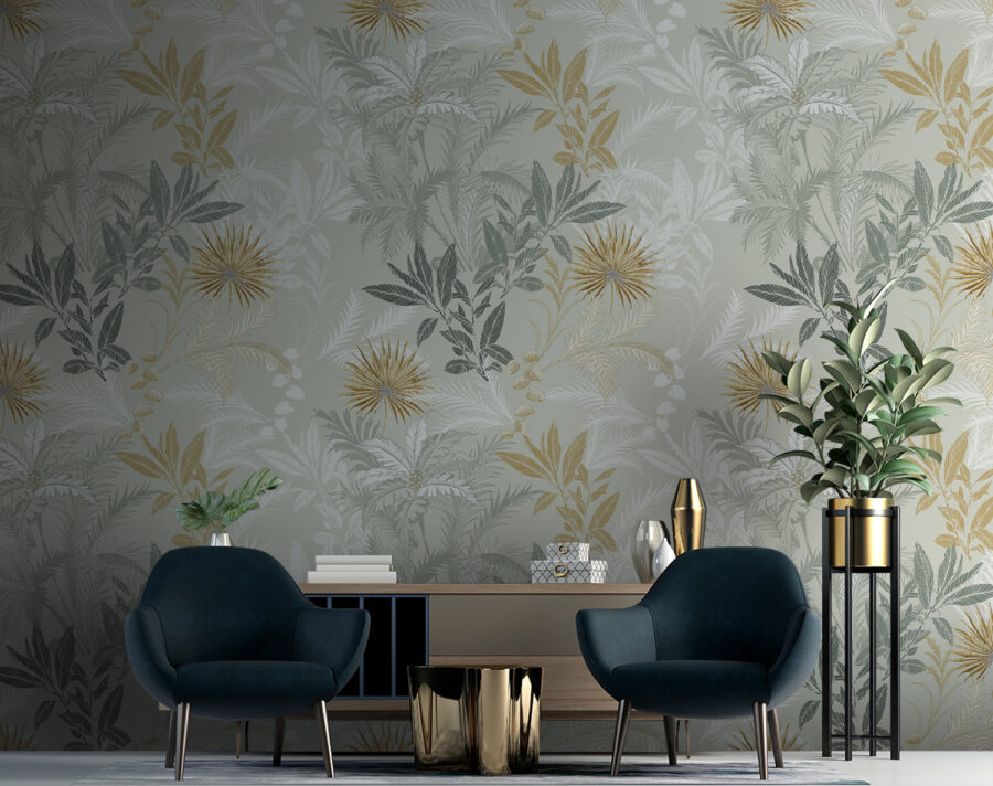 A pattern of leaves and flowers A pattern of leaves and flowers
