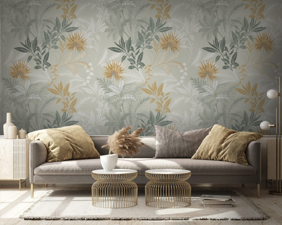 A pattern of leaves and flowers A pattern of leaves and flowers
