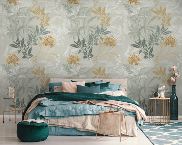 A pattern of leaves and flowers A pattern of leaves and flowers