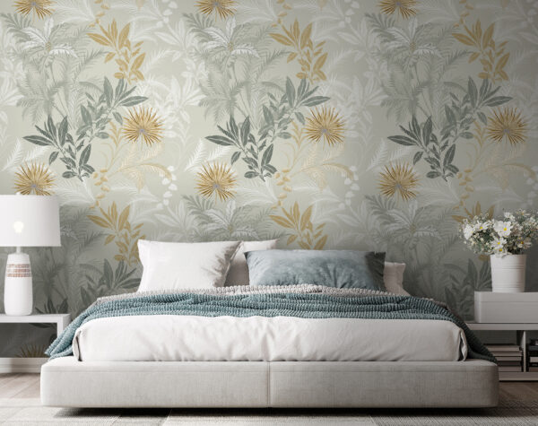 A pattern of leaves and flowers A pattern of leaves and flowers