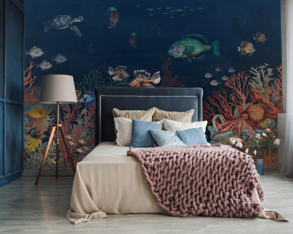 Sea life with fish and coral Sea life with fish and coral