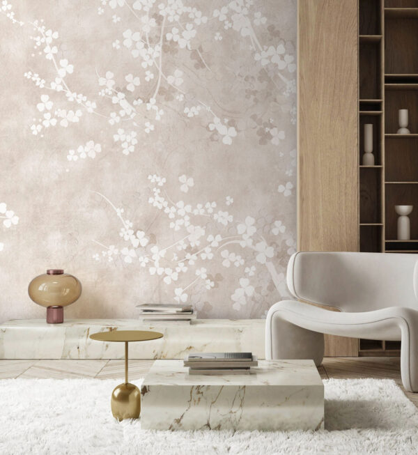 White flowers on a beige background u94458pig1 600x653 - White flowers on a beige background