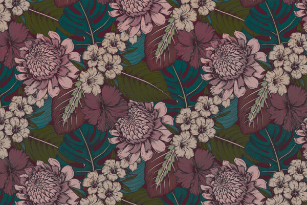 Pattern of flowers and leaves Pattern of flowers and leaves