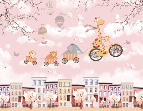 Cartoon animals riding a bicycle Cartoon animals riding a bicycle