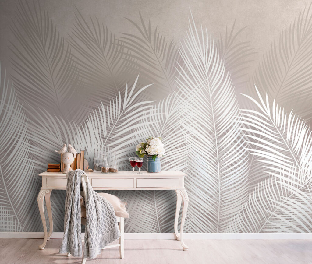 White feathers on a gray background White feathers on a gray background