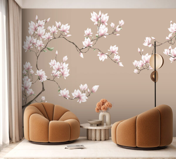 Group of white flowers on a brown background Group of white flowers on a brown background