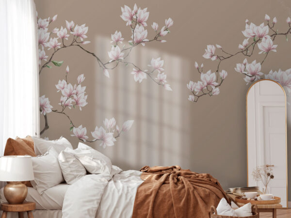 Group of white flowers on a brown background Group of white flowers on a brown background
