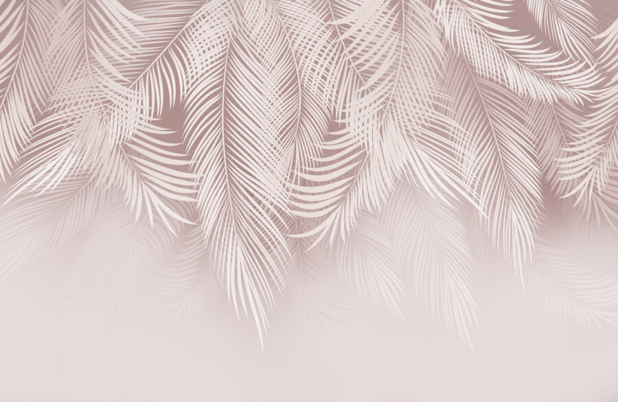 White leaves on a pink background