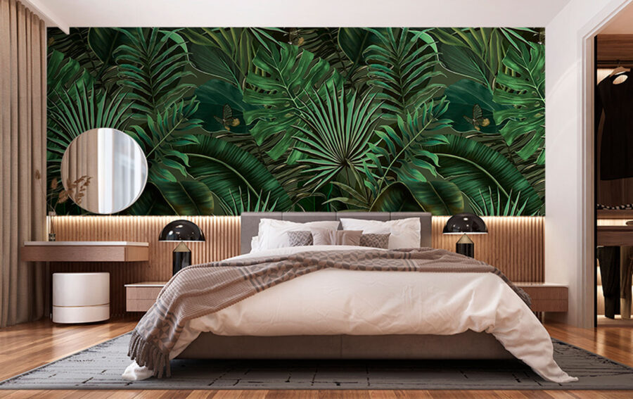 Lush green leaves and hidden butterflies