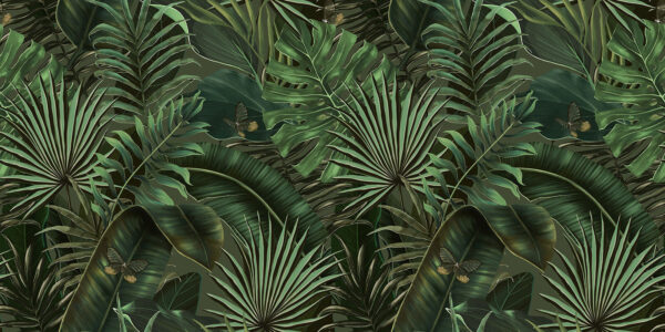 Lush green leaves and hidden butterflies Lush green leaves and hidden butterflies