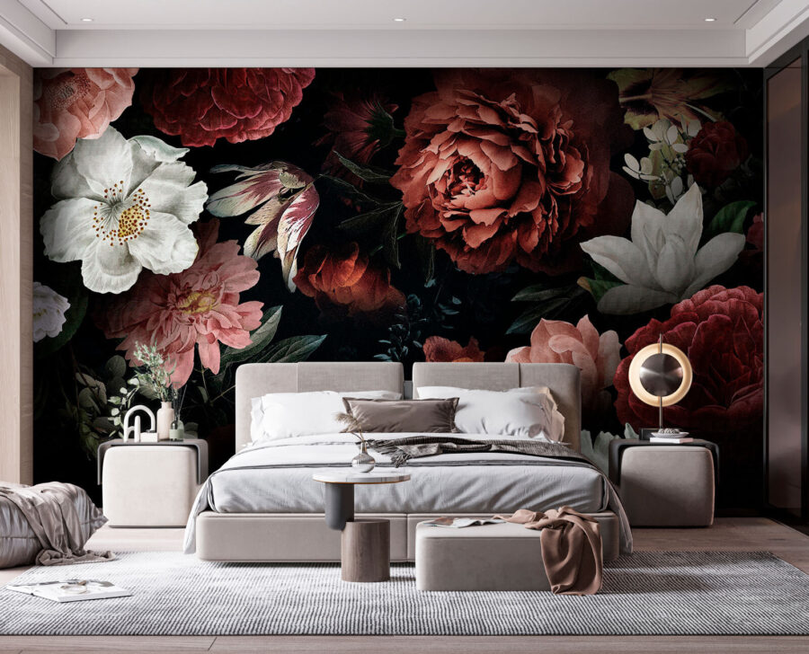 Elegant blooms on a dark backdrop