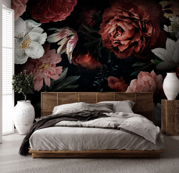 Elegant blooms on a dark backdrop Elegant blooms on a dark backdrop