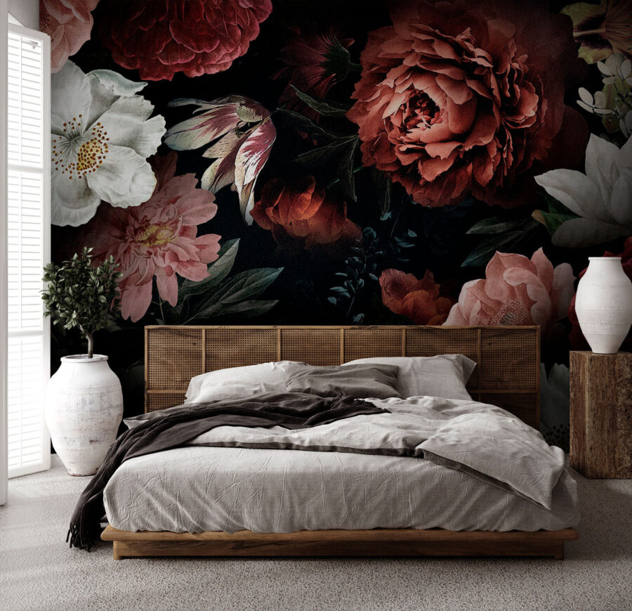 Elegant blooms on a dark backdrop