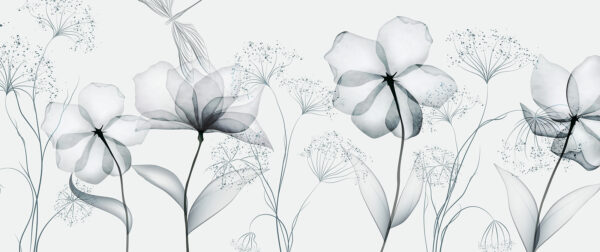 Transparent flowers with leaves Transparent flowers with leaves