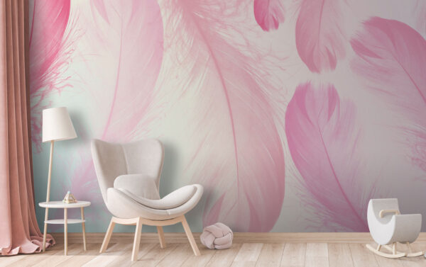Group of pink feathers Wall murals Group of pink feathers