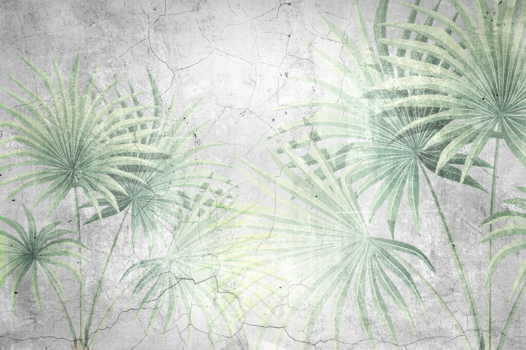 Wall with a pattern of leaves