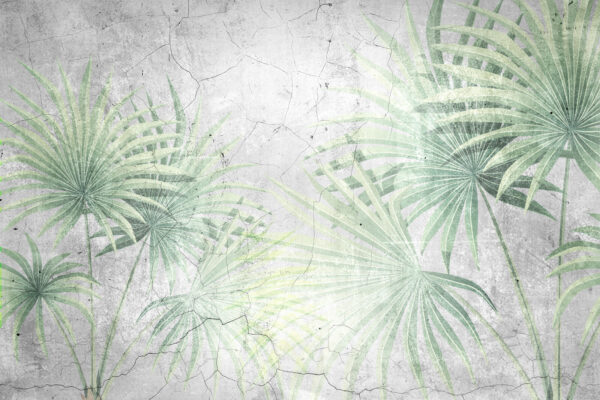 Wall with a pattern of leaves