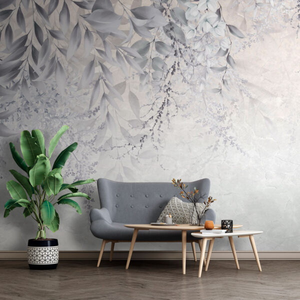 White and gray floral design White and gray floral design