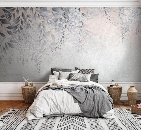 White and gray floral design White and gray floral design