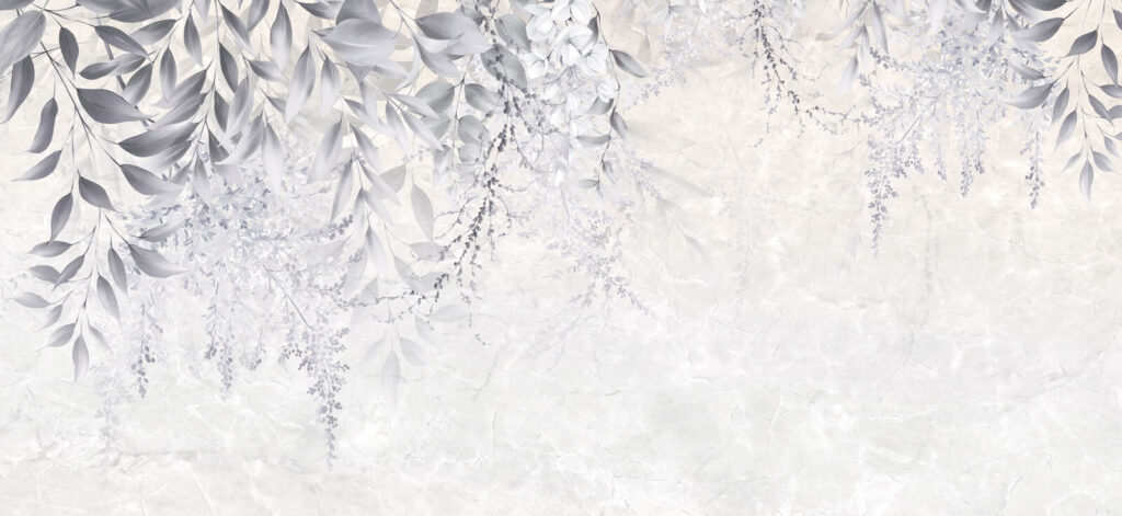 White and gray floral design White and gray floral design