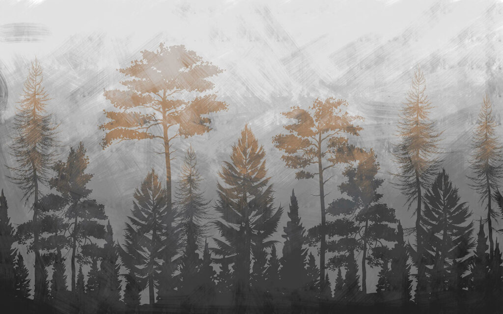 Group of trees in a forest Group of trees in a forest