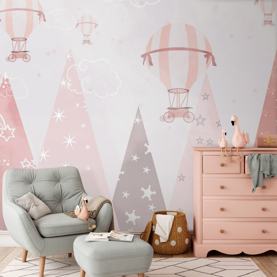 Pink and white hot air balloons Pink and white hot air balloons