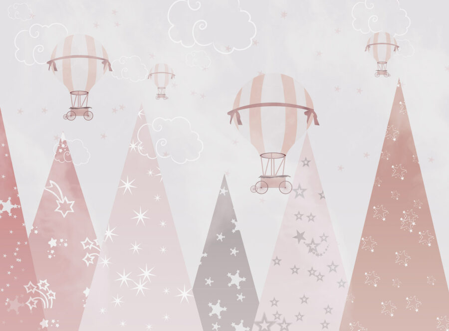 Pink and white hot air balloons Pink and white hot air balloons