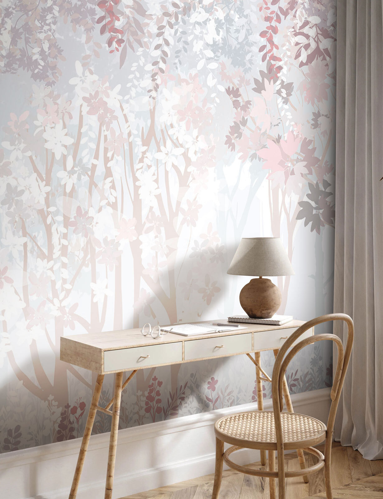 White and pink floral pattern