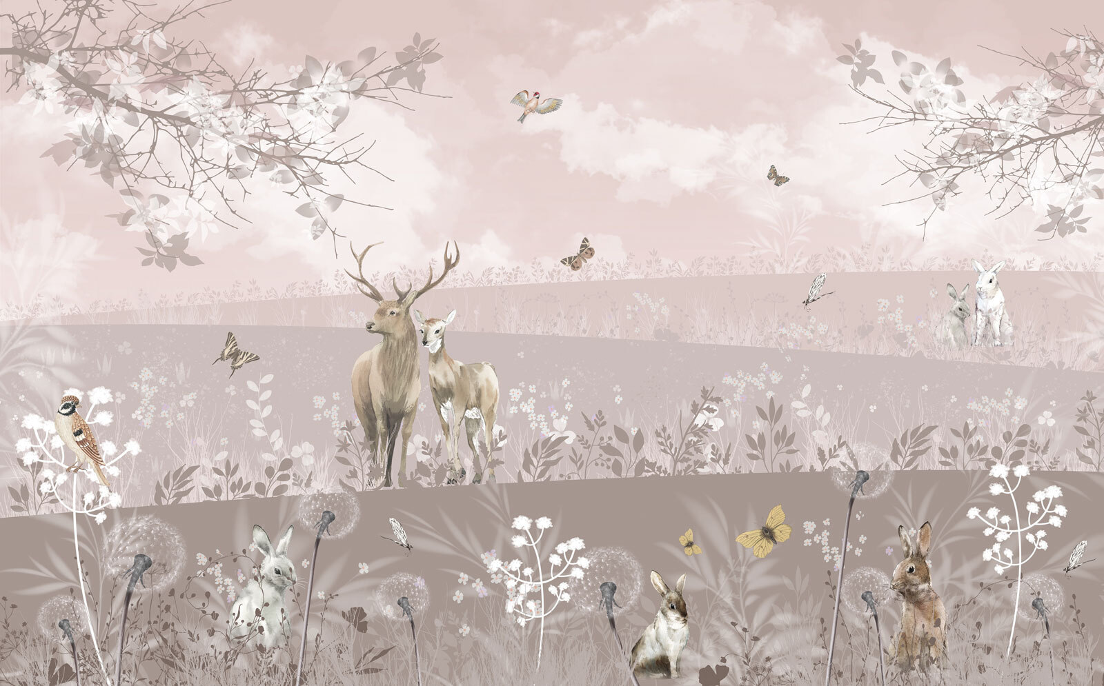 Group of animals in a field u94165p - Group of animals in a field