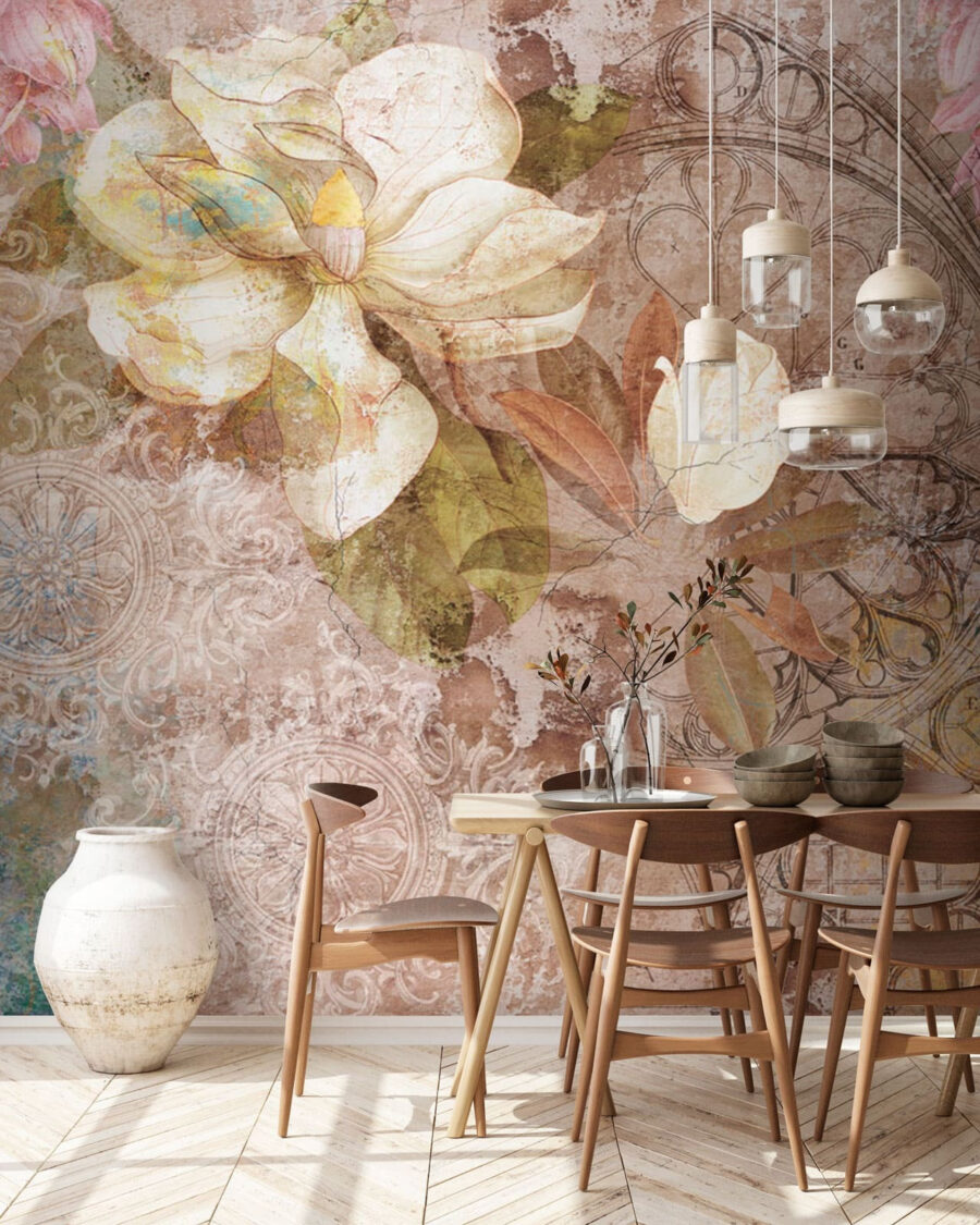 Floral elegance meets vintage artistry