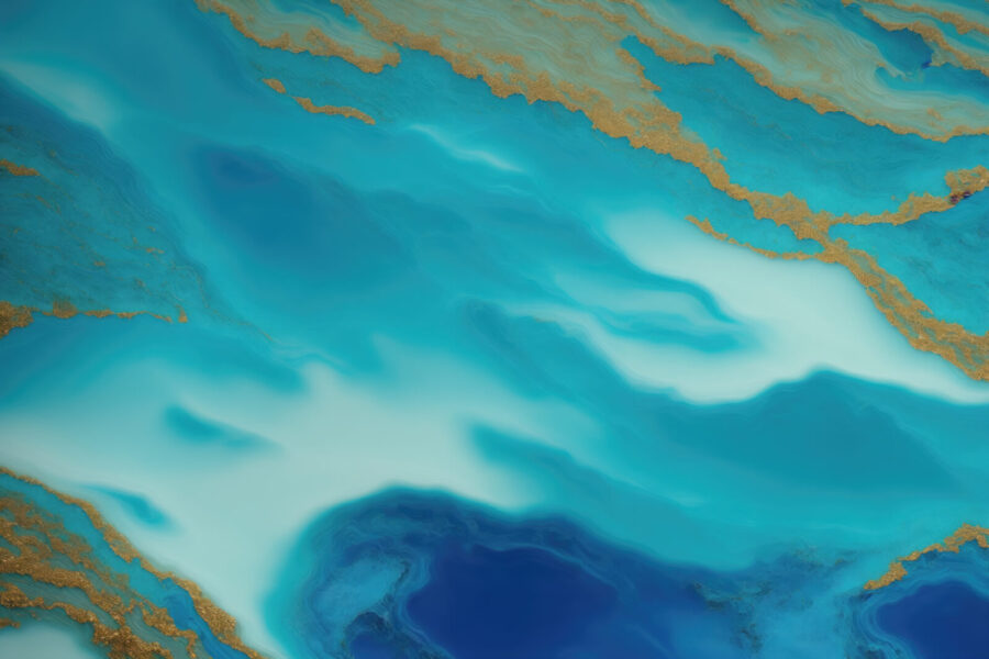 Serene Waves of Blue and Gold